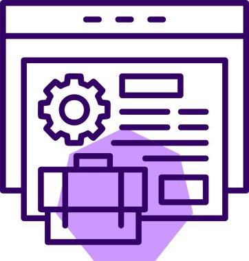 Portföy web simgesi, basit vektör illüstrasyonu