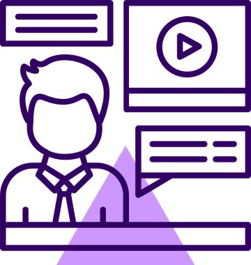 Video Görüşme Web simgesi, basit vektör illüstrasyonu