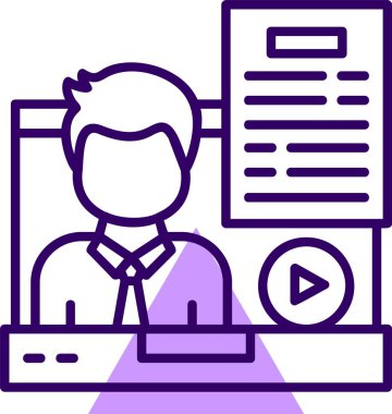Kişisel Röportaj Web simgesi, basit vektör illüstrasyonu