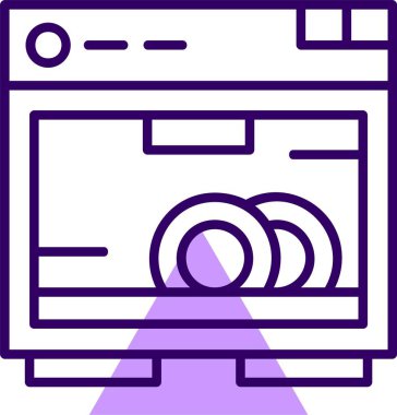 Bulaşık makinesi simge vektör çizim 