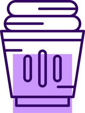 Çamaşır sepeti. Web simgesi basit illüstrasyon