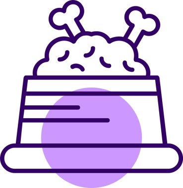 Evcil hayvan maması kase web simgesi, basit vektör illüstrasyonu 