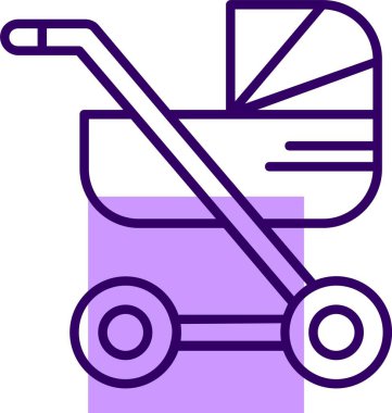 Bebek arabası. Web simgesi basit illüstrasyon