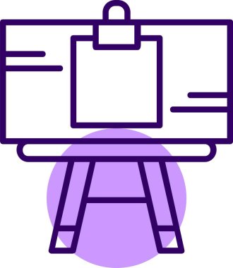 Sanatçının tuval ağ simgesi, basit vektör illüstrasyonu