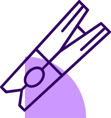 Clothespin web simgesi, basit vektör illüstrasyonu