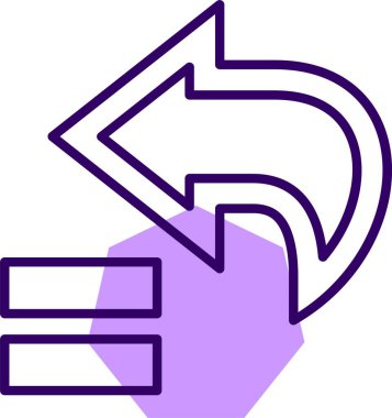 Geriye doğru ağ simgesi, basit vektör illüstrasyonu