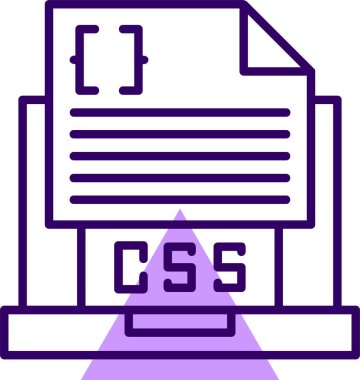 Css Dosya simgesi, basit vektör illüstrasyonu