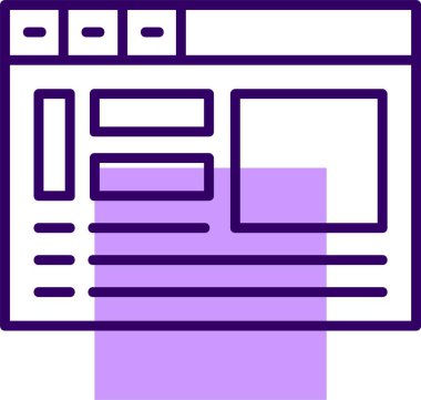 Web sitesi simgesi, basit vektör illüstrasyonu