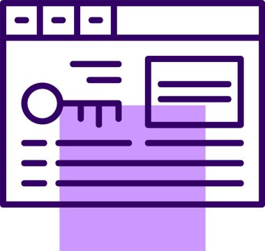 Anahtar sözcükler web simgesi, basit vektör illüstrasyonu