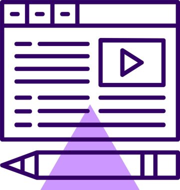 İçerik web simgesi, basit vektör illüstrasyonu