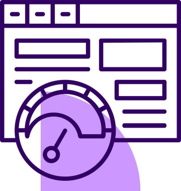 Sayfa hızı web simgesi, basit vektör illüstrasyonu