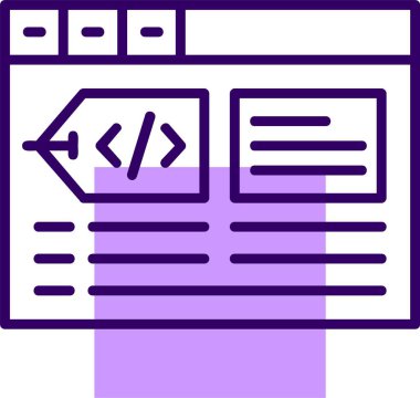 Meta etiketleri web simgesi, basit vektör illüstrasyonu