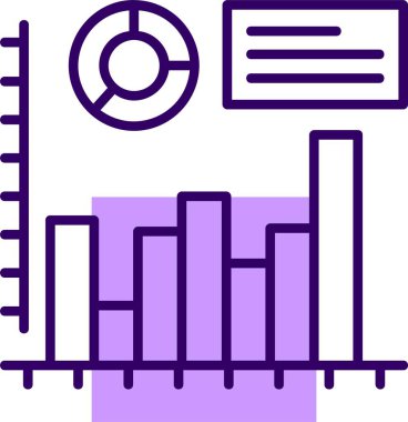 Histogram web simgesi, basit vektör illüstrasyonu