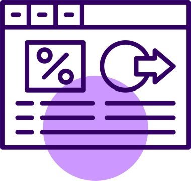 Çıkış oranı web simgesi, basit vektör illüstrasyonu