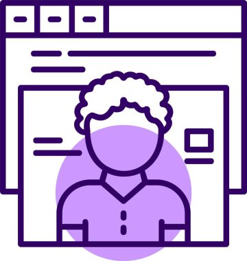 Kullanıcılar web simgesi, basit vektör illüstrasyonu