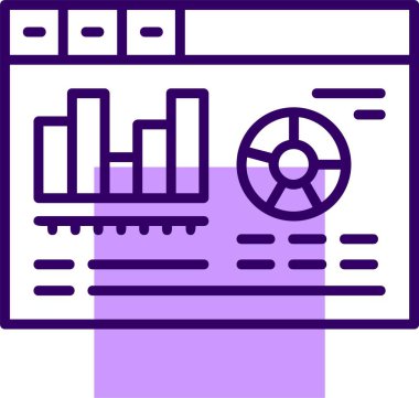 Sosyal medya analitik web simgesi, basit vektör illüstrasyonu