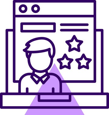 Müşteri Web simgesi, basit vektör illüstrasyonuName