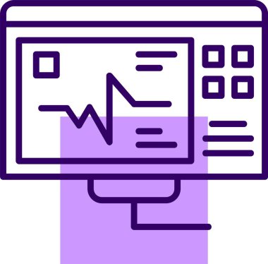 Ecg okuma web simgesi, basit vektör illüstrasyonu