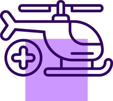 Hava ambulansı web simgesi, basit vektör illüstrasyonu