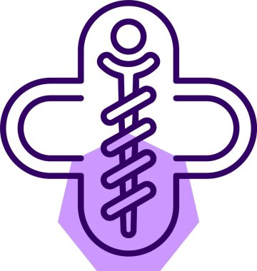 Tıp sembolü web simgesi, basit vektör illüstrasyonu