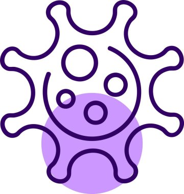 Coronavirus web simgesi, basit vektör illüstrasyonu