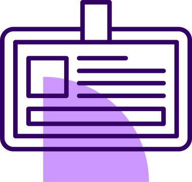 Kimlik kartı simgesi, basit vektör illüstrasyonu