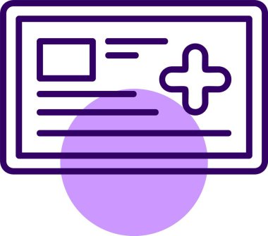 Tıbbi kart web simgesi, basit vektör illüstrasyonu