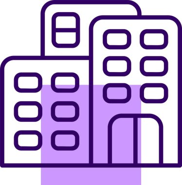 bina simgesi, vektör illüstrasyonu basit tasarım