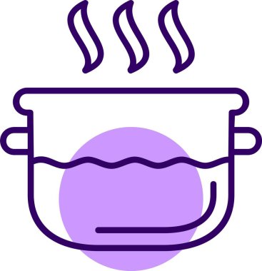 Buharlı ağ simgesi, basit vektör illüstrasyonu 