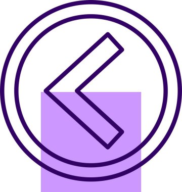 Geriye doğru sembol. Web simgesi basit illüstrasyon