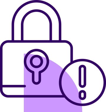 Düz Vektör Simgesi Tasarımı Kilitle