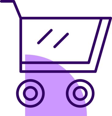 Sepet simgesi, vektör illüstrasyonu basit tasarım