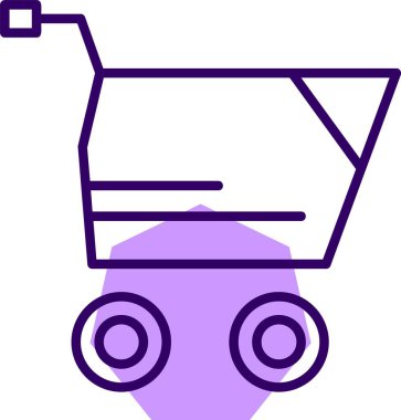 Sepet simgesi, vektör illüstrasyonu basit tasarım