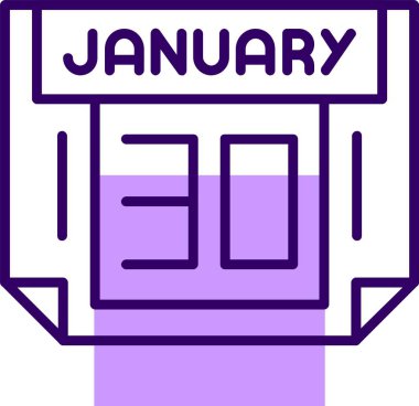 30 Ocak takvimi, basit vektör illüstrasyonu