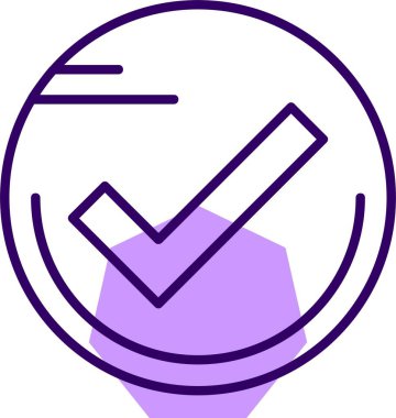 İşaretli çember web simgesi, basit vektör illüstrasyonu