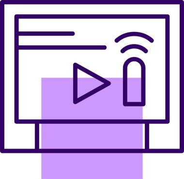 Dokunmatik ekran web simgesi, basit vektör illüstrasyonu