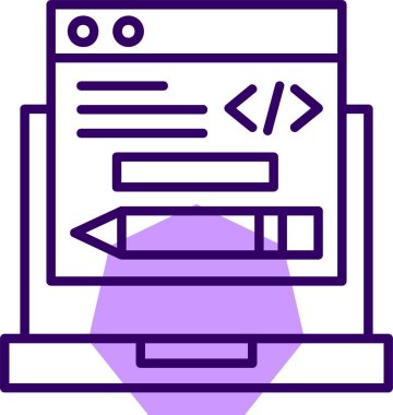 Kod web simgesi, basit vektör illüstrasyonunu düzenle