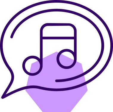 Müzik notası web simgesi, basit vektör illüstrasyonu