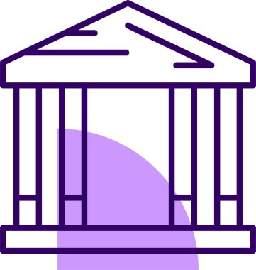 Banka binası simgesi, vektör illüstrasyonu basit tasarım