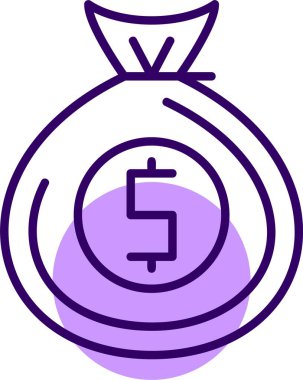 para çantası ve sikke vektör illüstrasyonu