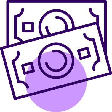 Banknote simgesi, vektör illüstrasyonu basit tasarım