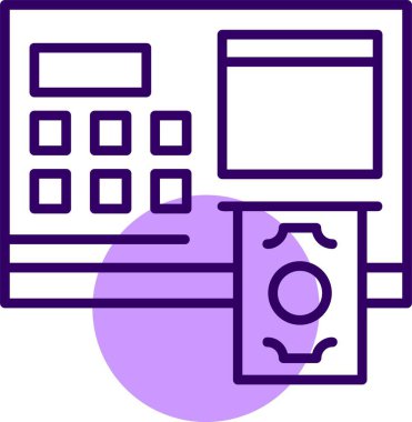 atm makine simgesi vektör illüstrasyonu 