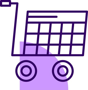 Alışveriş arabası simgesi, vektör illüstrasyonu