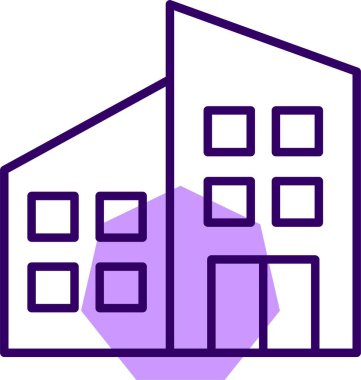 Bina. Web simgesi basit illüstrasyon