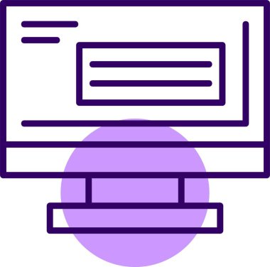 bilgisayar monitörü web simgesi, basit illüstrasyon
