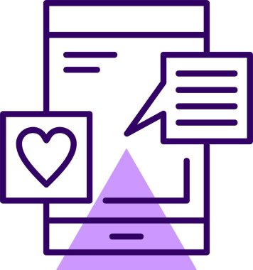 Sosyal ortam simgesi vektör illüstrasyonu