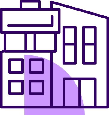 bina simgesi, vektör illüstrasyonu basit tasarım