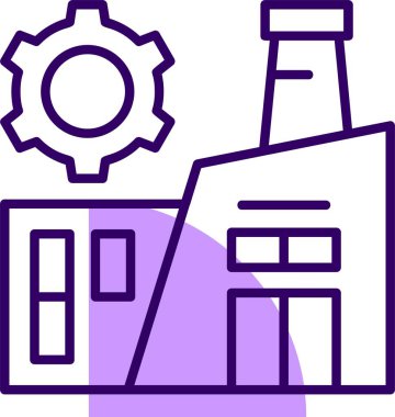 Fabrika Renkli Simge Ayırma Vektör Tasarımı