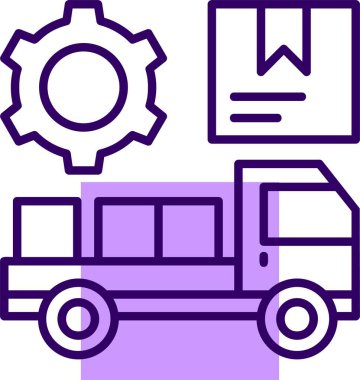 Teslimat aracı ikonu. taslak dağıtım van vektör rengi düz izole 