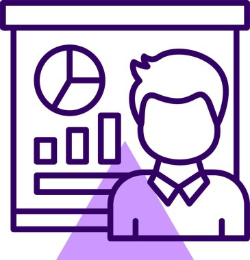 Brifing simgesi, vektör illüstrasyonu basit tasarım